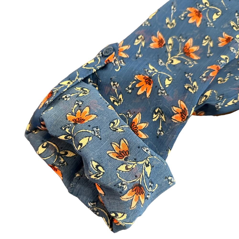 Kut from the Kloth Womens blue floral blouse, Size Medium - Picture 5 of 7